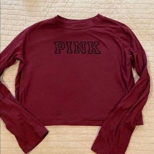 PINK Long sleeve crop tee